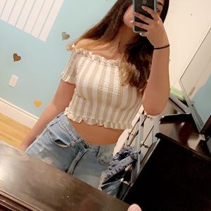Cute Off the Shoulder Crop Top